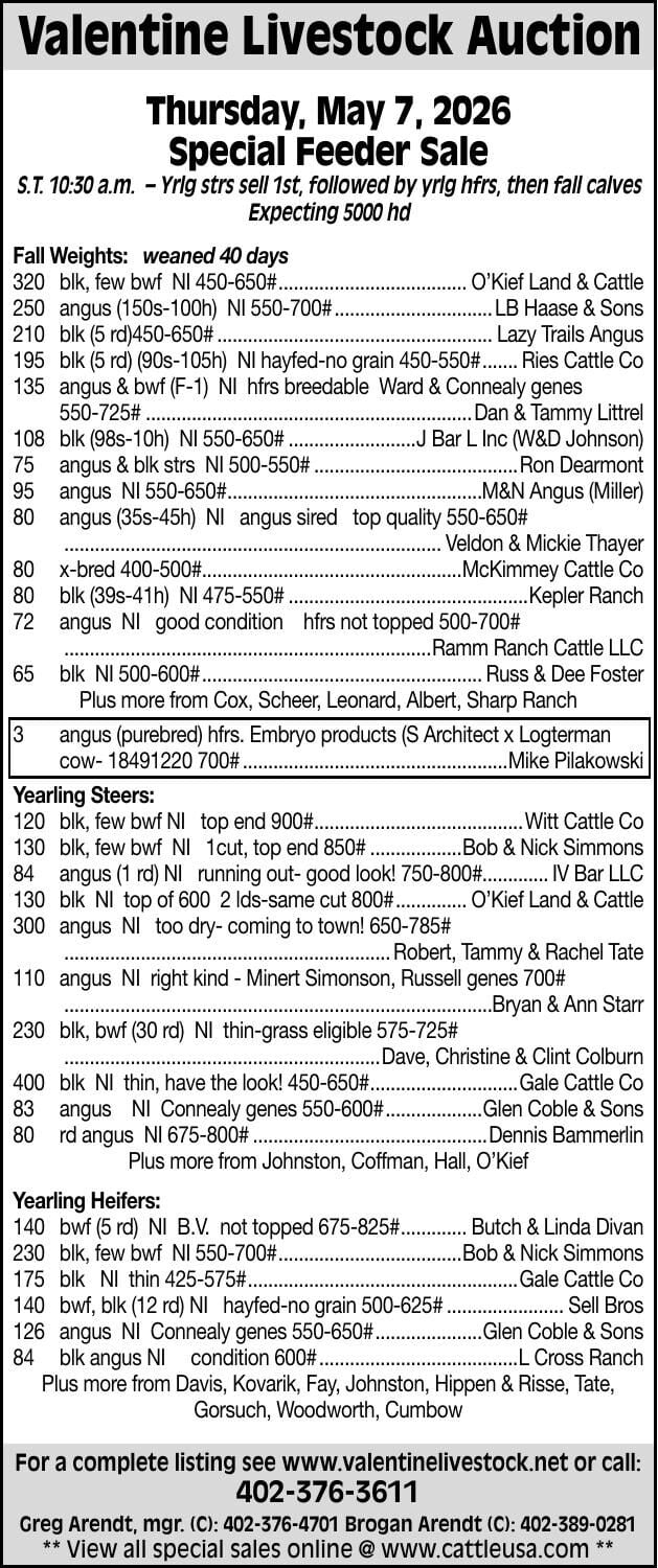 VALENTINE LIVESTOCK AUCTION