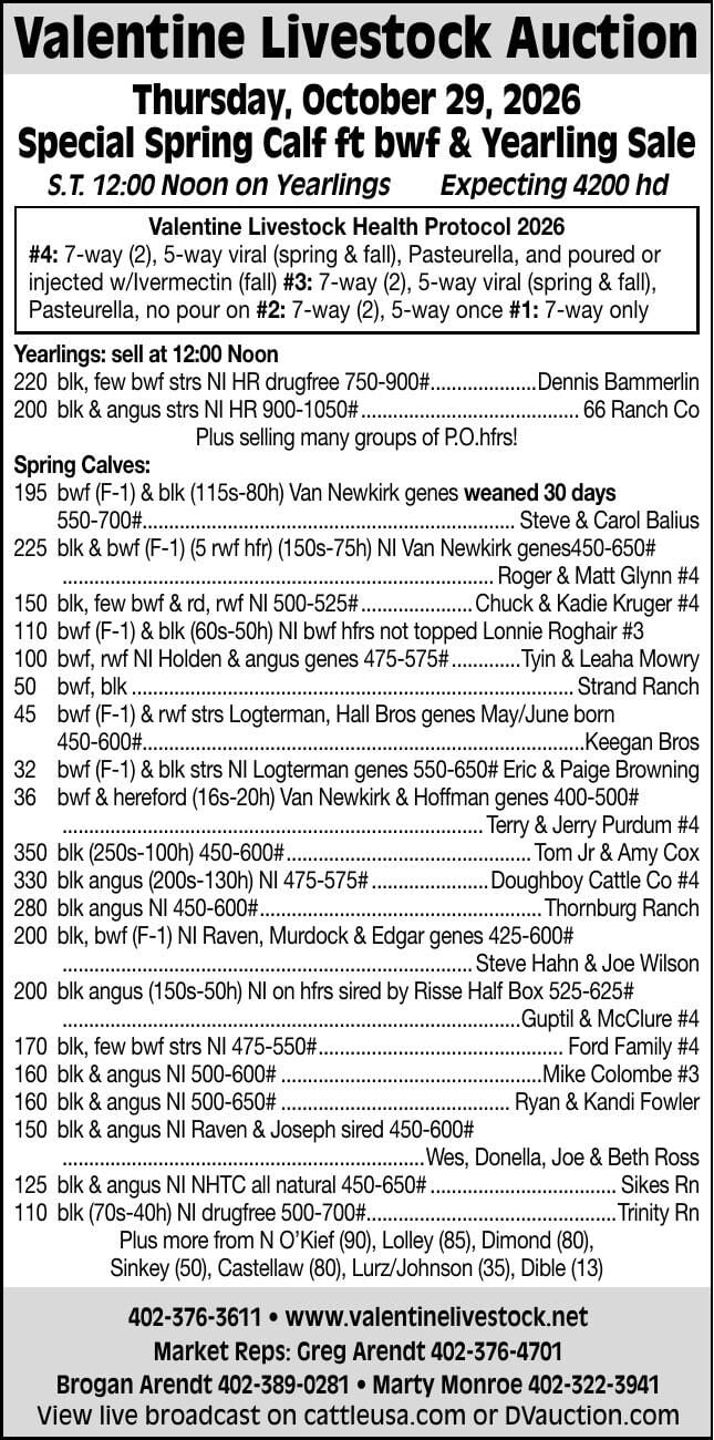 VALENTINE LIVESTOCK AUCTION