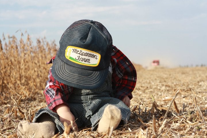 Hollister checking soybean loss
