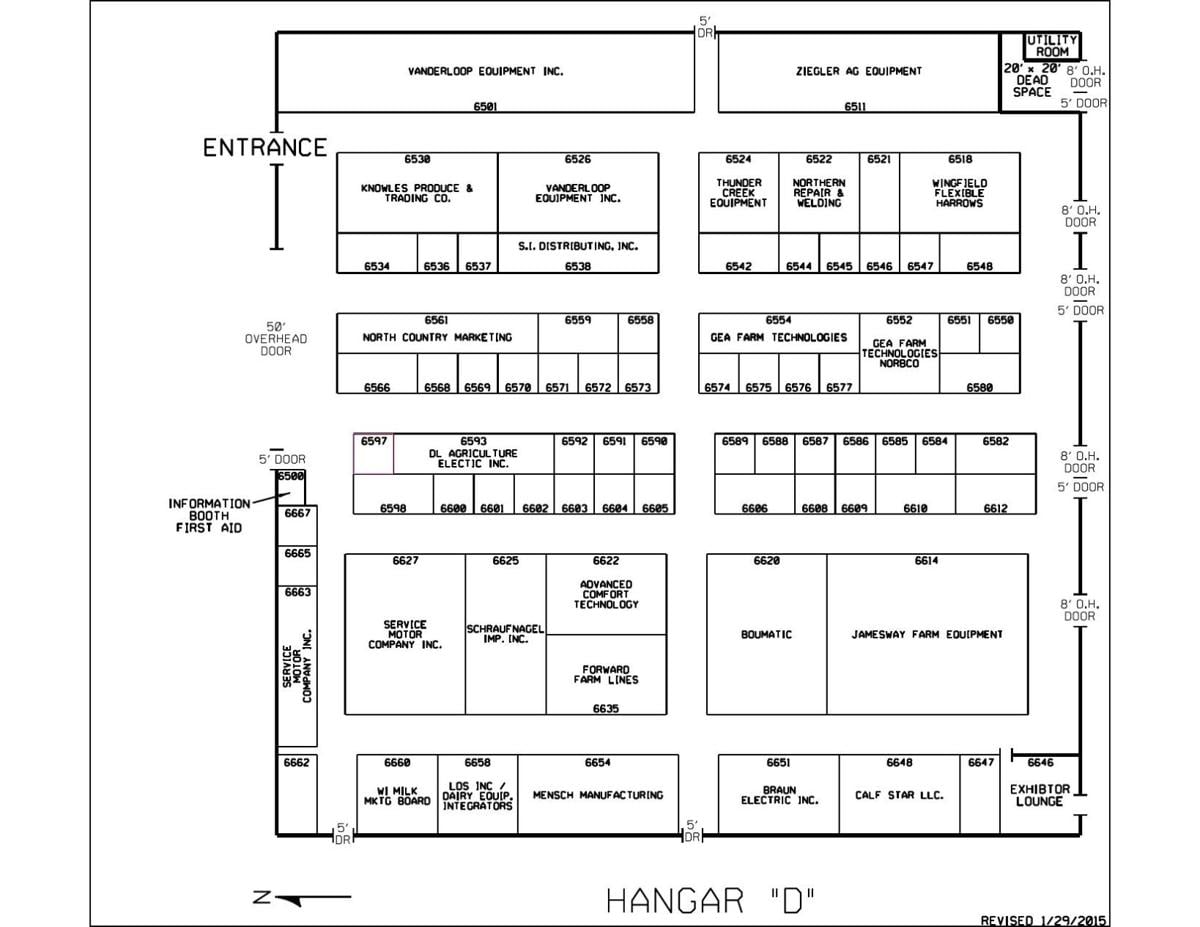 WPS 2015 Farm Show Hangar D Map