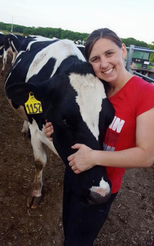 Janet Clark with Holstein