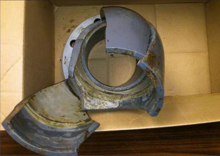 Ruptured pipe fitting