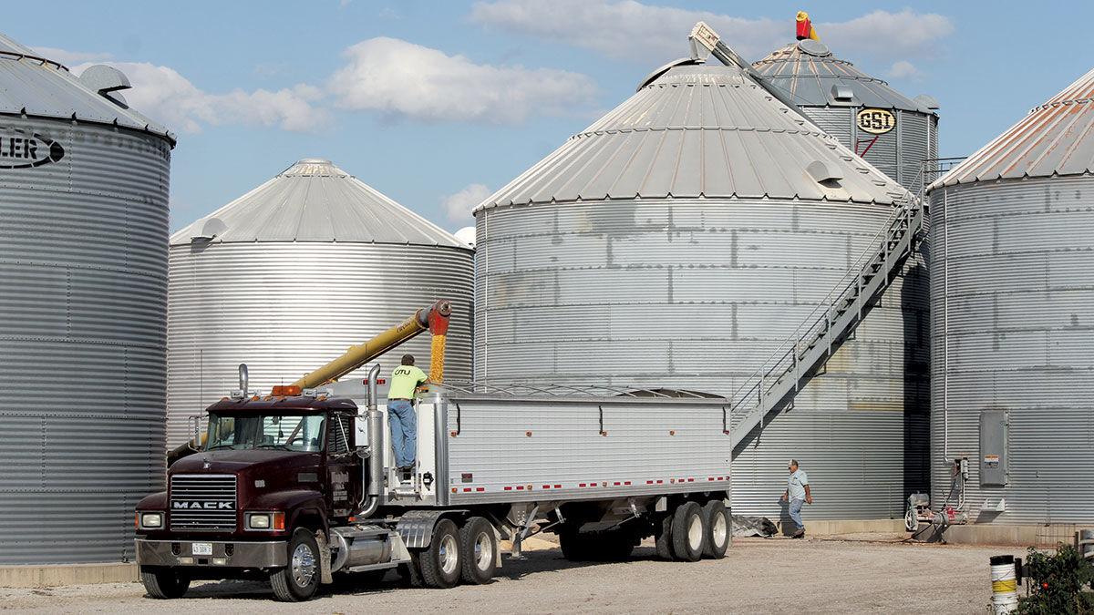 On farm grain storage unloading