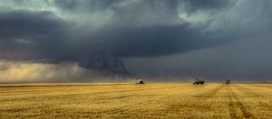 Impending summertime storm over the farm fields