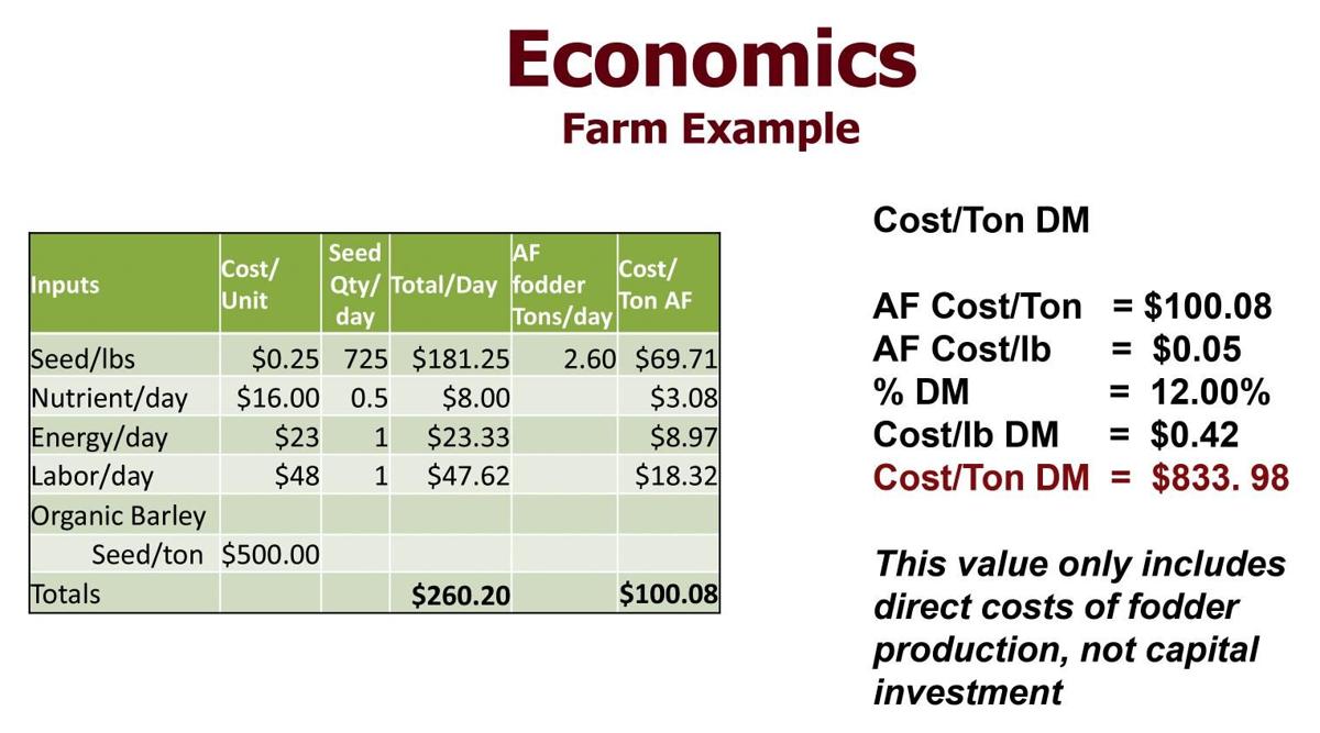 Fodder economics, farm example