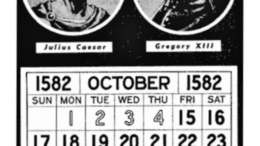 The calendar in October 1582 lost 11 days during the conversion from