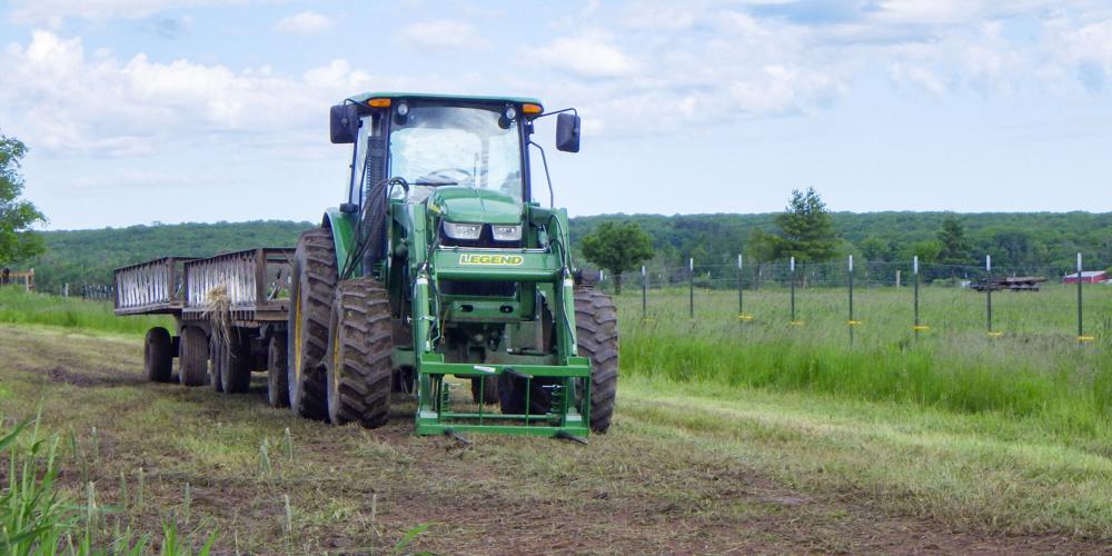 Tractor in field