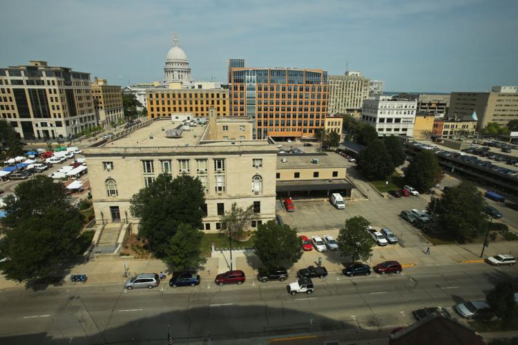 Judge Doyle Square site high view, State Journal photo