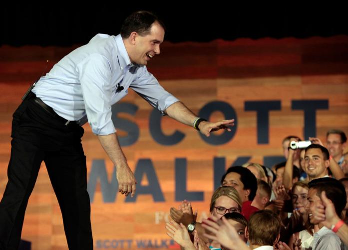Walker greets crowd in Waukesha
