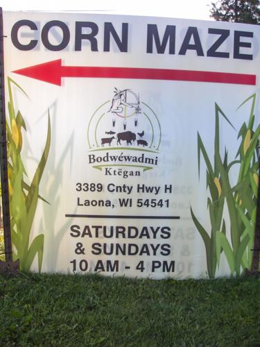 Corn maze sign