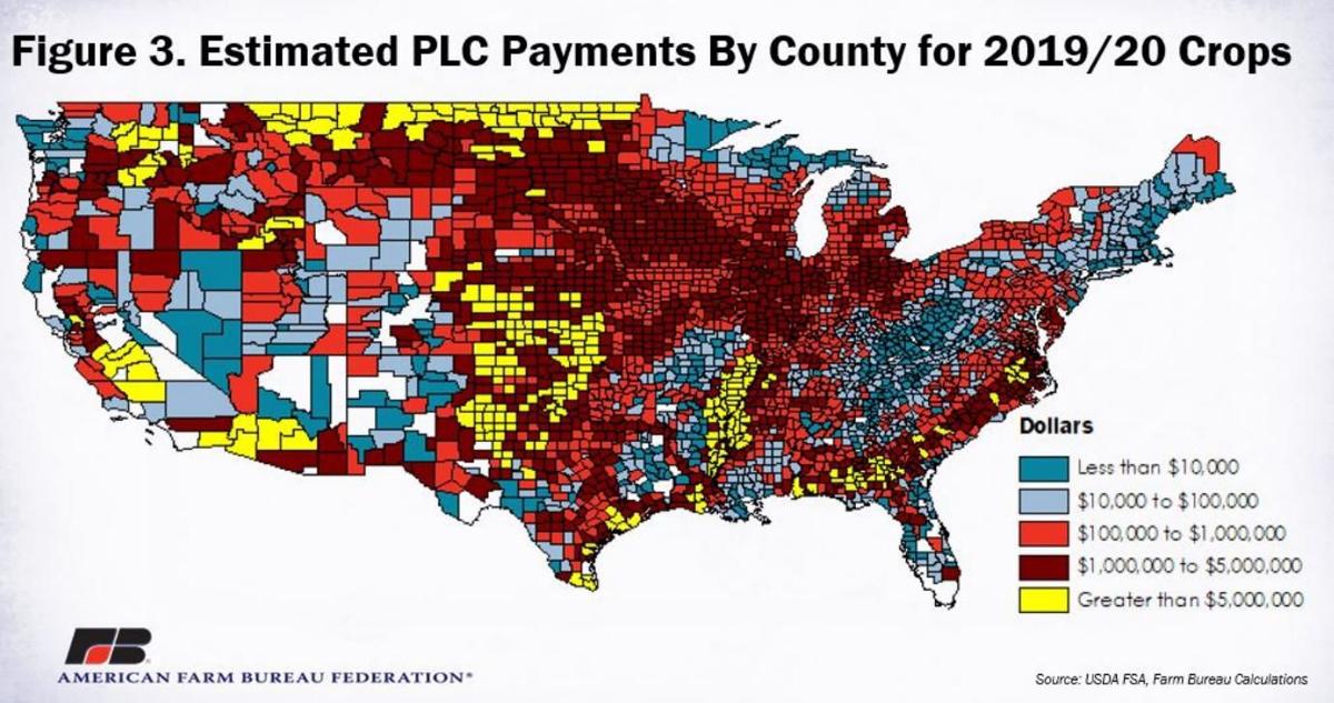 Figure 3. Estimated PLC Payments by County