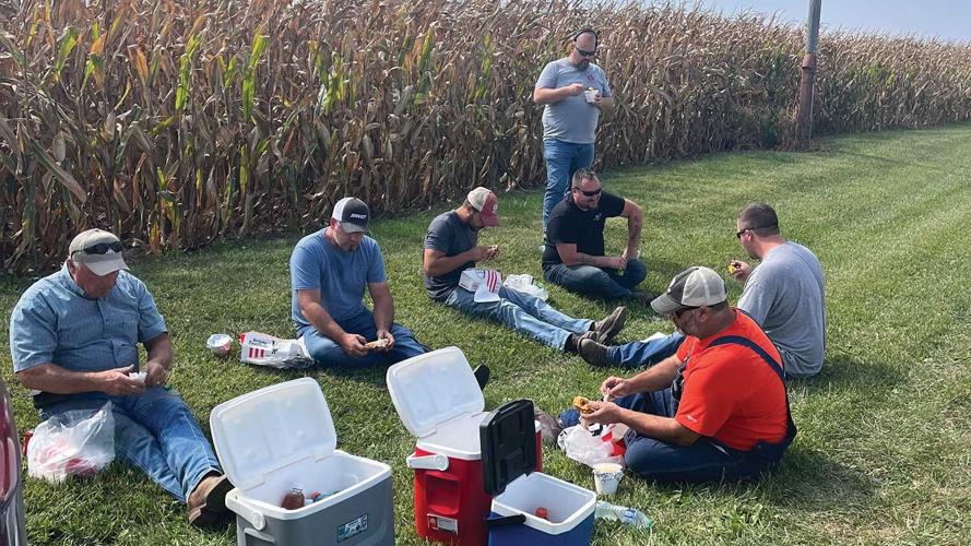 Marty Marr’s crew takes time for a harvest picnic