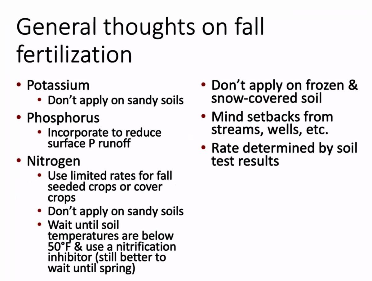 General thoughts on fall fertilization