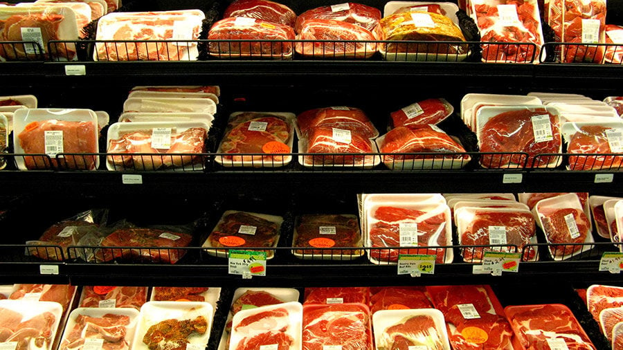 Meat in grocery