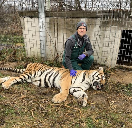 Mike Etter with tiger
