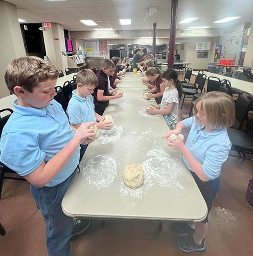 students making bread