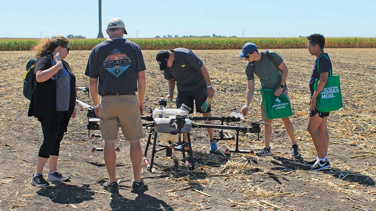 Drone spraying demonstration