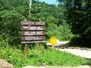 Tainter Creek sign