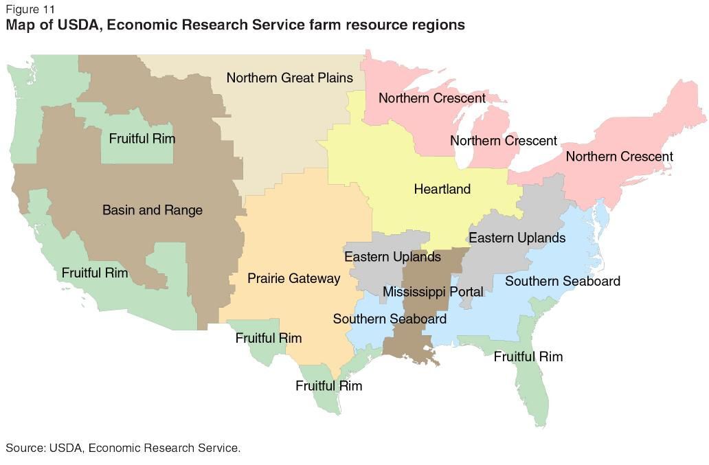 Map of USDA regions