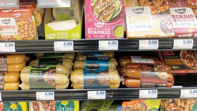 Plant-based protein on grocery shelf