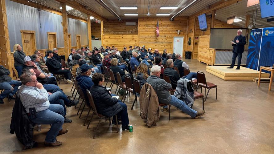 Corn growers at meeting