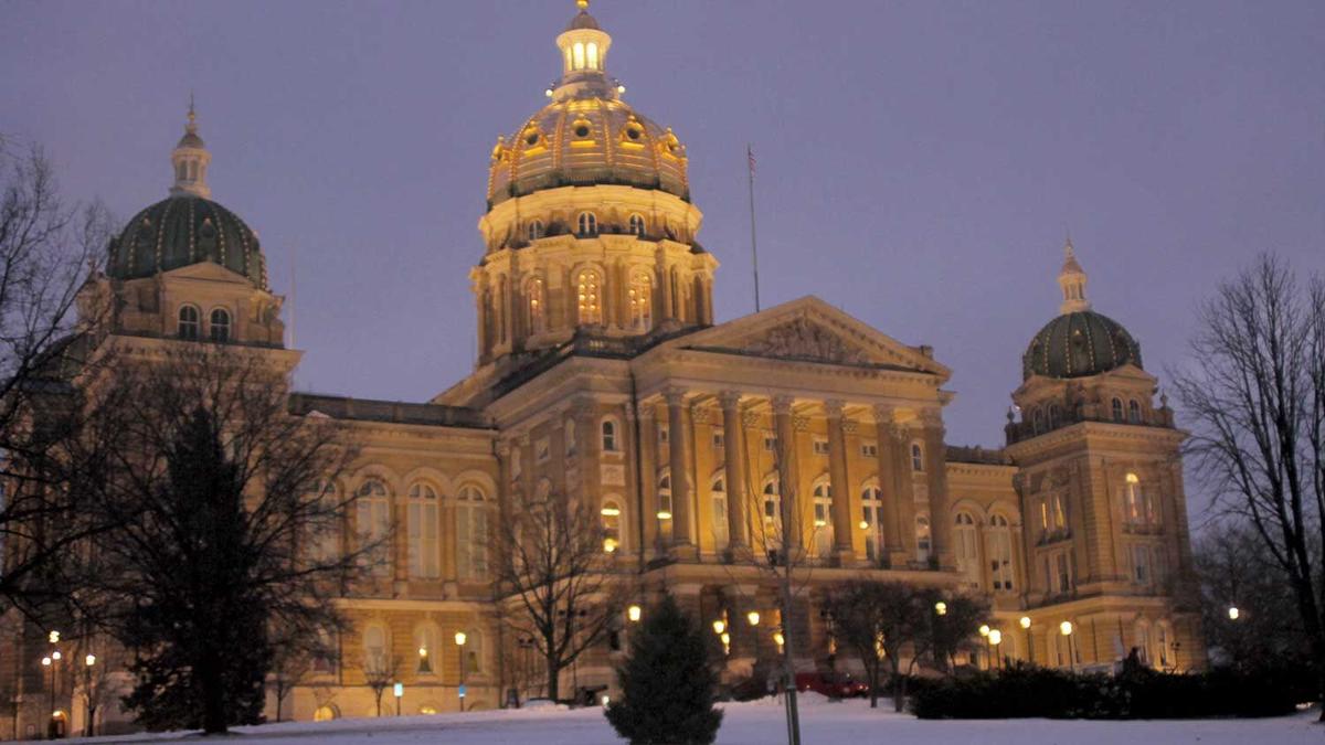 IA capitol at night
