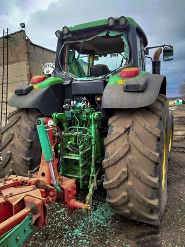 Tractor damaged