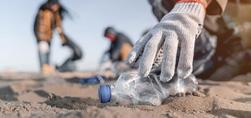 Plastic bottle on beach
