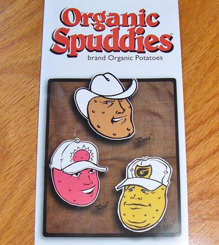 Organic Spuddies feature farmers' faces