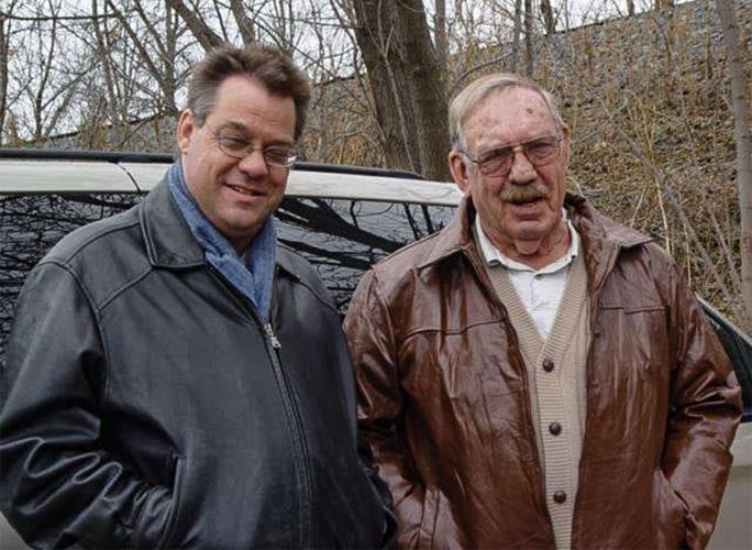 Marc Blakesley poses with his father, Harold Blakeley