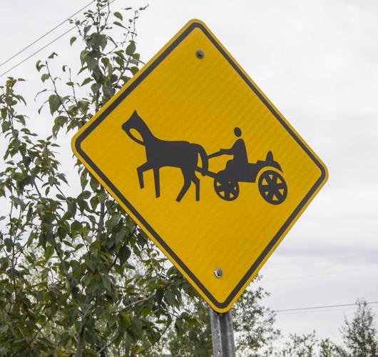 Horse-drawn sign
