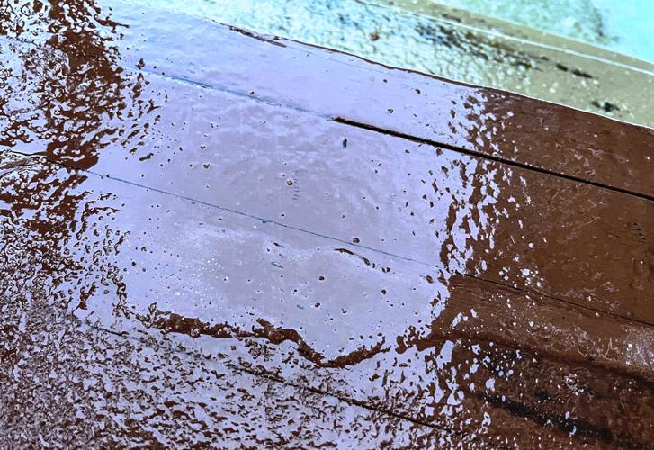 Icy porch deck
