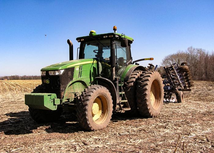 Tractor in field