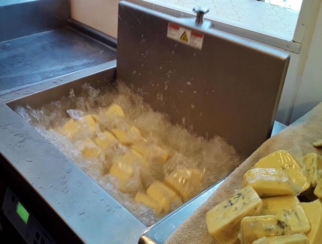 Cheese in dip tank