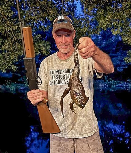 Mark Walters with bull frog