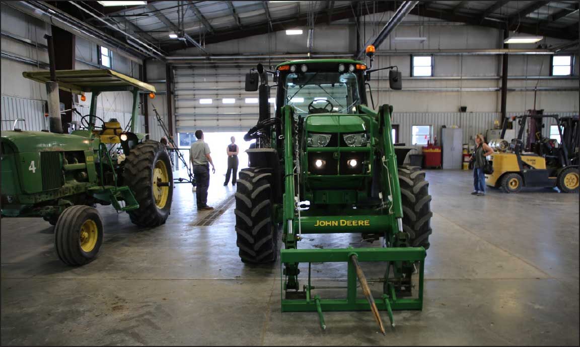 tractors in shop