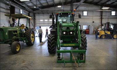 tractors in shop