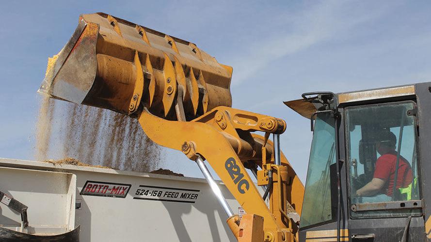 ingredients loaded into the feed truck