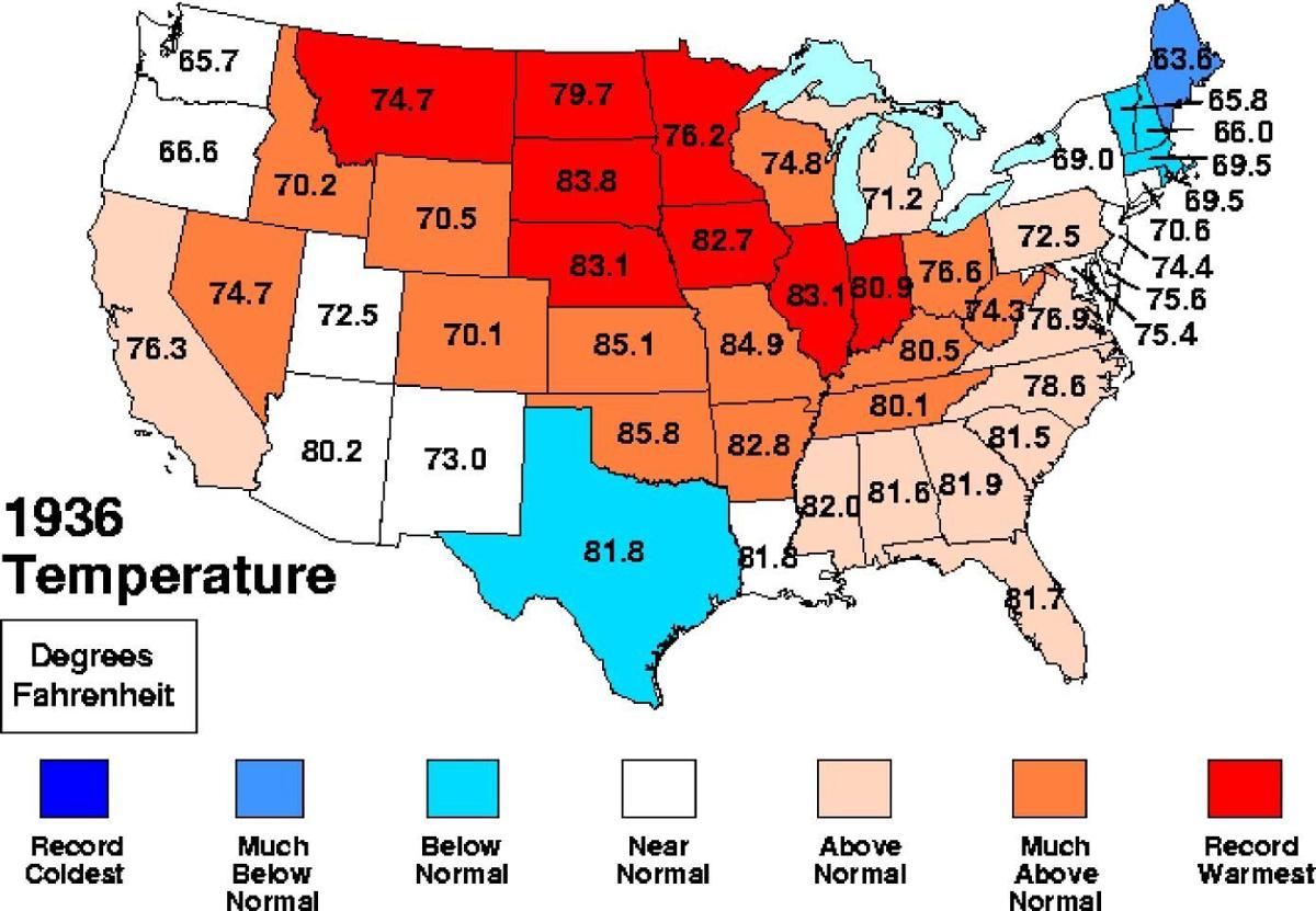 1936 temperature map