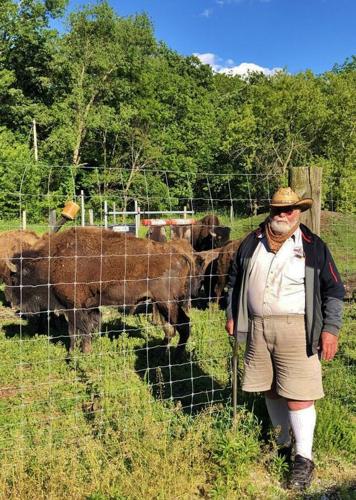 Ron Lester with bison