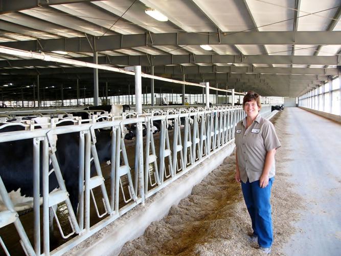 Karen Styer in new cross-vent barn