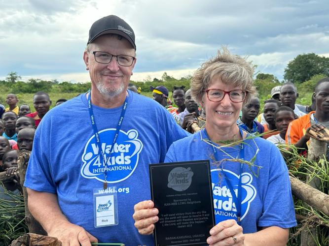 Rick and Pastor Leah Krotz at a well dedication in Uganda..jpg