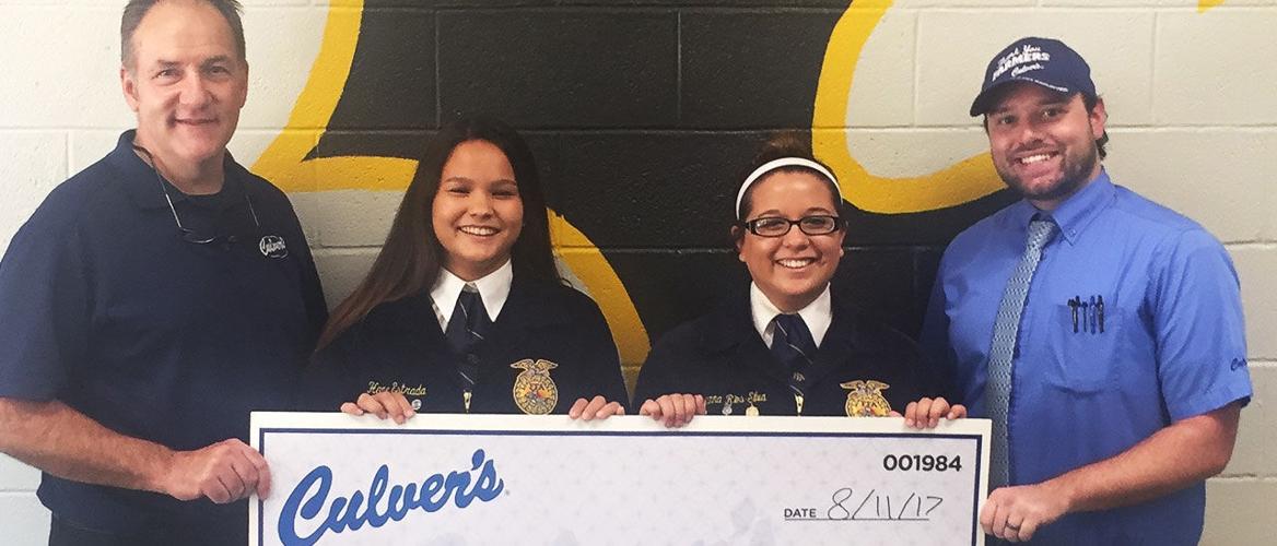 Culver's presents check to FFA