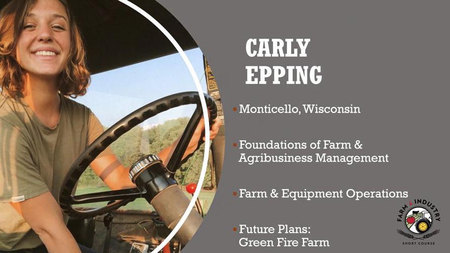 Carly Epping, 2022 graduate of Farm & Industry Short Course