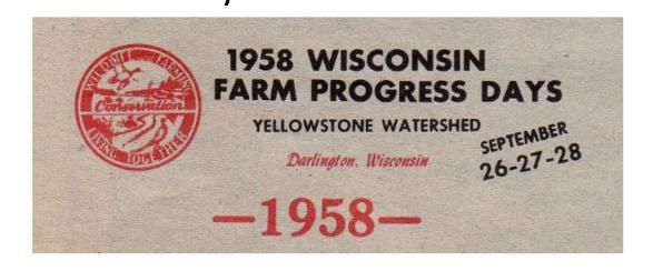 1958 Wisconsin Farm Progress Days in Lafayette County logo