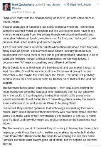 World reacts to Zuckerberg’s post on cattle