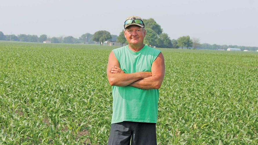 Scott Trimble in his popcorn field