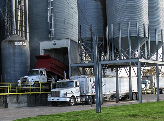 Truck at grain elevator