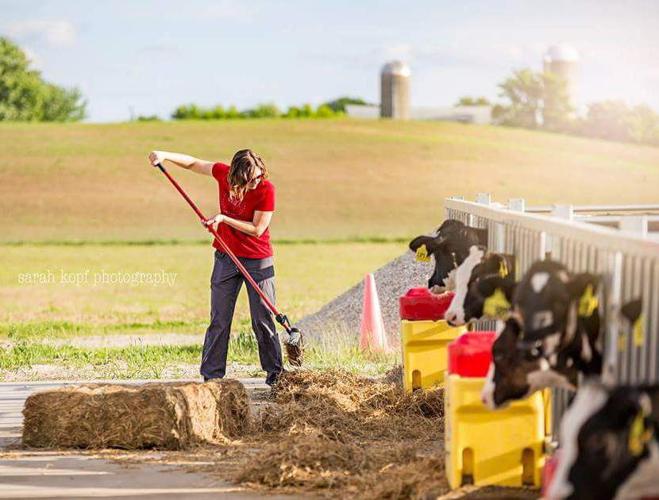 Janet Clark with forage