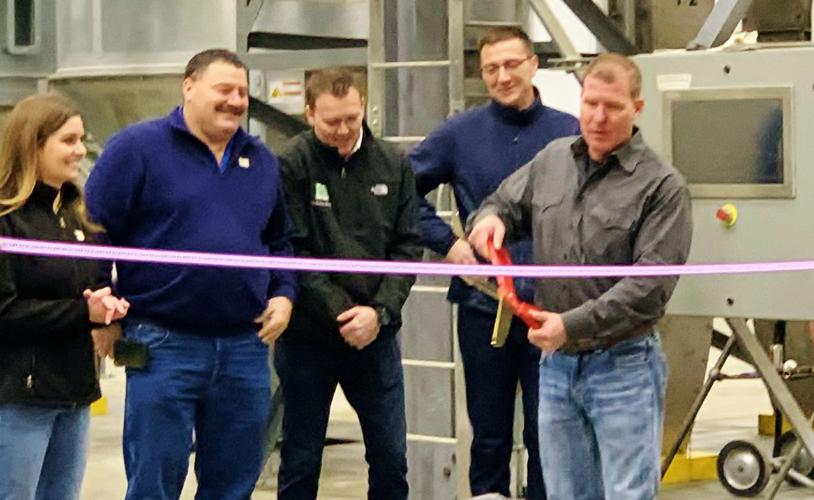 Ribbon cutting at Quality Roasting soybean oil refinery